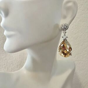 Carucci rhinestone teardrop earrings